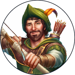 A drawing of a heroic archer in green attire with a bow and arrow used as an avatar