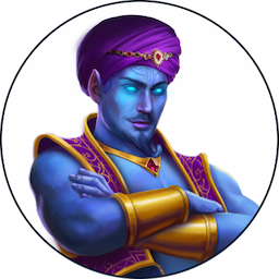 A genie colourful drawing used as a team avatar 